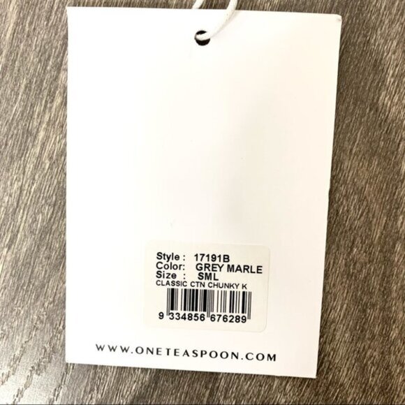 One Teaspoon Classic Cotton Chunky Knit Sweater Gray Oversized Size Small - Picture 14 of 16